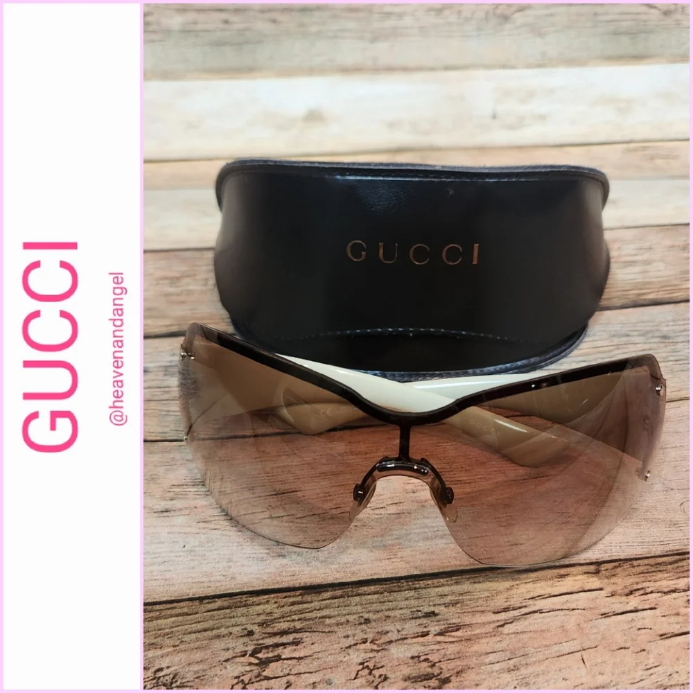 Gucci Rimless Signature Monogram Oversized Sunglasses GG1825/S - Picture 1 of 7